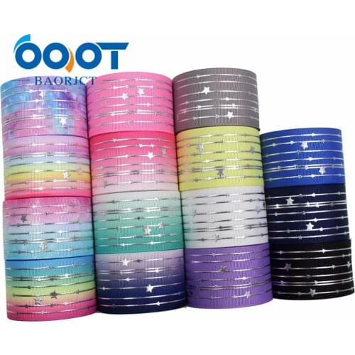 Silver Star Shiny Glitter Grosgrain Ribbon 1-1/2" (38mm) Wide 10 Yard for DIY Handmade Hair Bow Clip Accessories I-191211-2720