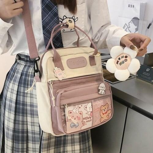 Korean Cute Mini Backpacks Fashion Women Waterproof Nylon Small Shoulder Bags Teenage Girls Schoolbags Flower Travel Backpack