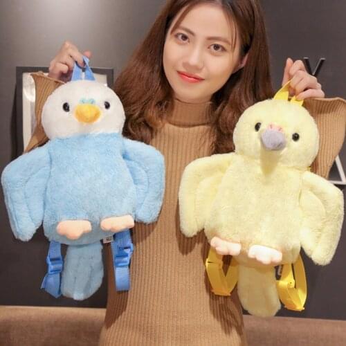 Cute Cartoon Women Kids Plush School Bag Childrens Gifts Backpack Soft Toy Baby Kids Student Bags Lovely Parrot