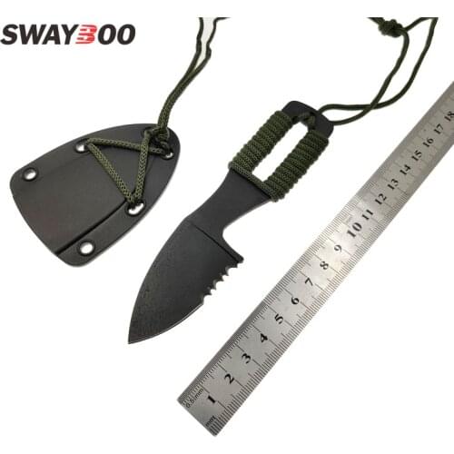 Mini cutting knife diving scuba with ABS sheath scabbard holster outdoor camping rescue survive defense knife serrate blade