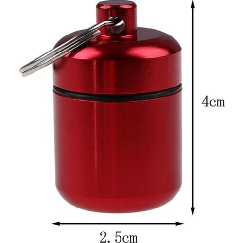 Mini Metal Waterproof Alloy Pill Box Case Bottle Cache Drug Holder Container Keychain Medicine Box Health Care For Travel