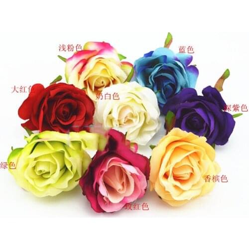 Artificial flowers Simulation rose silk flower bud heart fake rose garden roses decorated flower photographed props 7CM