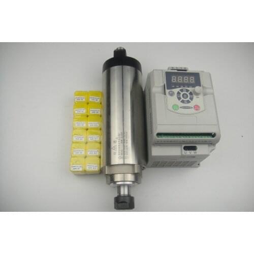 CNC spindle kit ER20 2.2KW air cooling spindle + 1 pieces 2.2KW VFD inverter+10 pieces ER20 collets