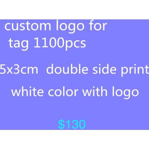 NewCustom logo 1100pcs white paper logo print tag 5x3cm tag double side print hang tag custom tag must moq 1000pcs free shipping