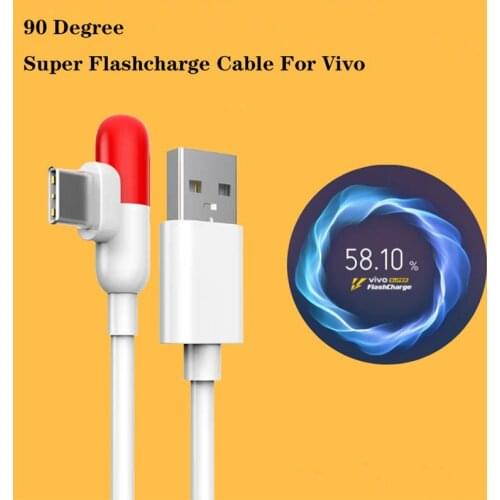 Official 4A 100cm Super Flashcharger Cable For VIVO VOOC Fast Type C Charging Wire For X27 Pro NEX NEX2 IQOO 3 5 Pro NEO3 NEO855