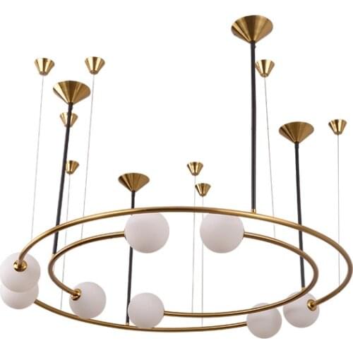 Nordic Planetary Geometric Circle Simple Light Living Room Light Creative Design Restaurant Hotel Model Room pendant lgiths G9
