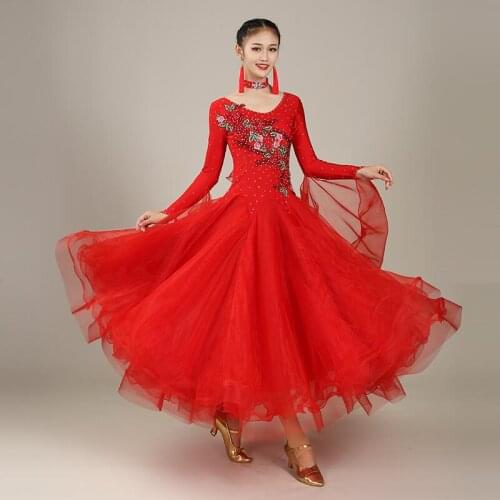 Ballroom dance competition dresses standard dance dress waltz dress for ballroom dancing swing dress long ball dress fringe