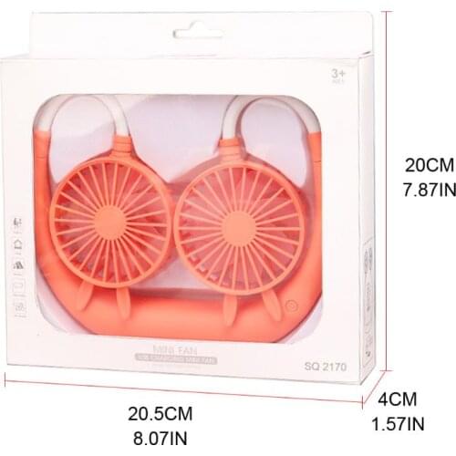 R9UD Neck Fan USB Rechargeable Portable Mini Wearable Neckband Electric Dual Neck Flexible For Face Travel Office Neckband
