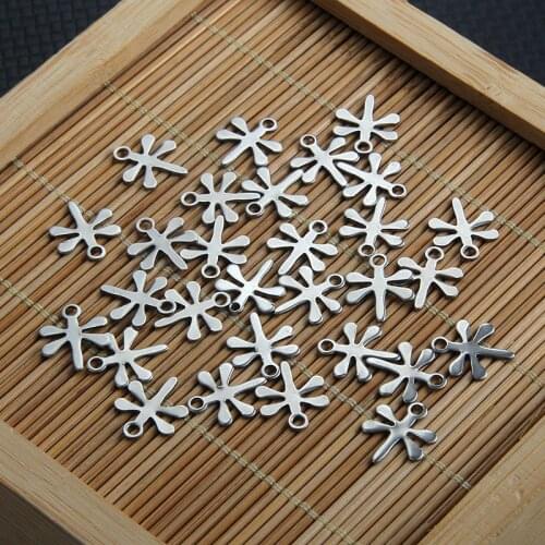 Semitree 20pcs Small Dragonfly Charms Stainless Steel Pendants for DIY Necklace Bracelet Jewelry Making Supplies Accessories