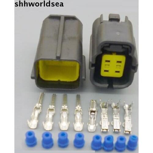 Shhworldsea 4pin 1.8MM car waterproof Engine water temperature sensor plug auto Waterproof Electrical Wire female male Connector