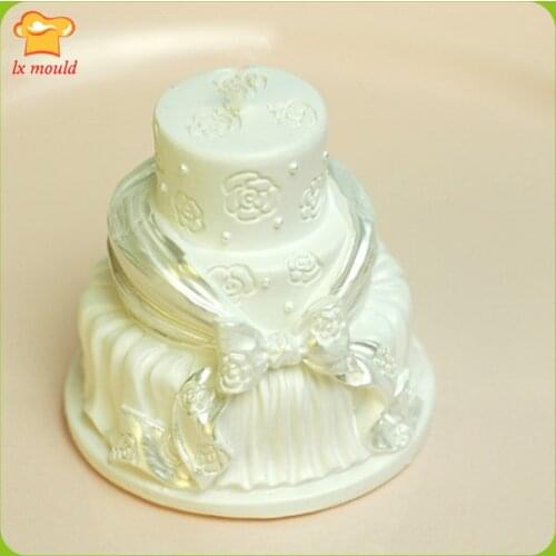 Wedding cake candle silicone mold birthday holiday soap candle chocolate hand tools