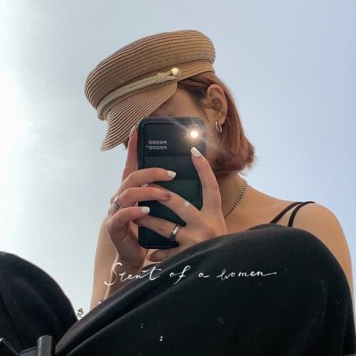 Short Brim Summer Artist Straw Paper Beret Hats Women Breathable Thin Newsboy Caps Outdoor Casual Octagonal Visor Cap Beach Hat