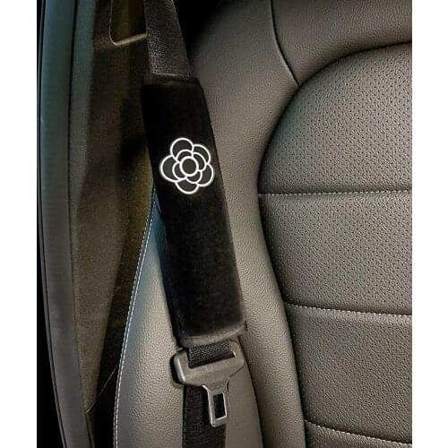 Creative Camellia Flower Ice Silk Car Gear Shift Cover Auto Shifter Hand Brake Car SeatBelt Cover Car Interior Accessories