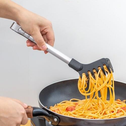 Japan Imported Stainless Steel Noodle Tongs Pasta Spaghetti Tongs Food Clips Stainless Steel Handle Cooking Utensils Kitchen