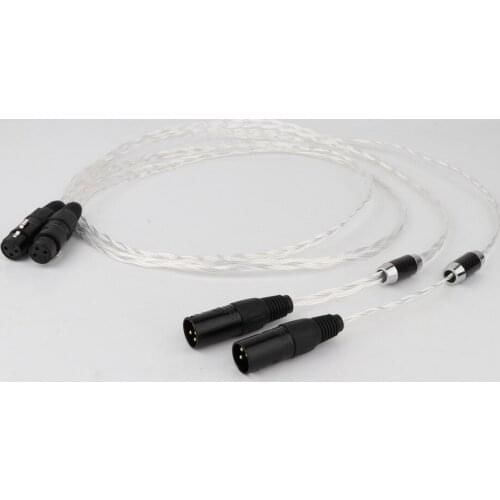 YTER Pair Hifi Pair XLR Cable Pure 7N OCC Silver-Plated Flat 10MM Audio Cable With Top Grade Carbon Fiber XLR Plug