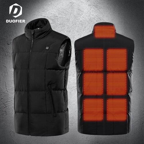 9 Areas Heated Vest Jacket USB Men Women Winter Electrical Heating Jackets Sleevless Outdoor Fishing Hunting Waistcoat Hiking