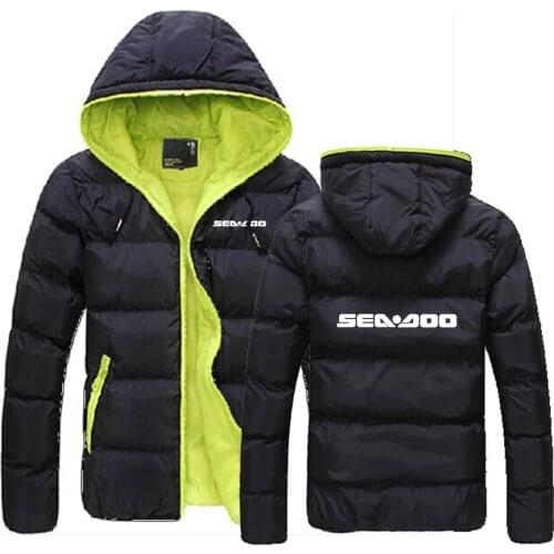 2021 Fashion Mens New Autumn Sea Doo Seadoo Moto Logo Customize Down Warm Jackets Male Unisex Zipper Coats Slim Coats Hoodies