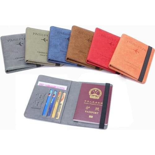PU Leather Business Passport Covers ID Bank Card Holder Wallet Case Travel Accessories Women Men Multi-function Passport Cover