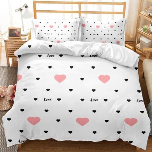 Girls Heart Bedding Love Duvet Cover Extra Large Set Carrot Plaid 3D Printing Single Bed 150x200cm Little Girl Queen Duvet Cover