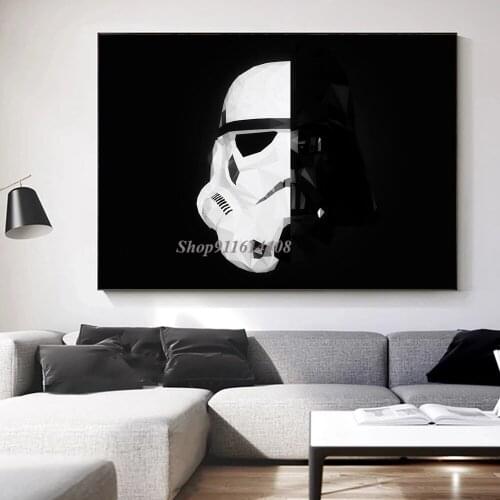 Canvas Painting Disney Star Wars Movie Soldier Black White Retro Posters and Prints Wall Art Picture for Living Room Home Decor