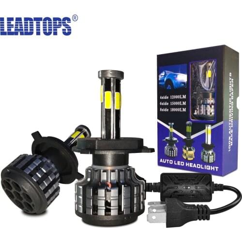 LEADTOPS Two Pieces LED H1 H3 H7 H4 H13 H11 9004 880 Car Headlight Bulbs 72W 8000LM 6500K For 9V to 36V 200M Lighting Range