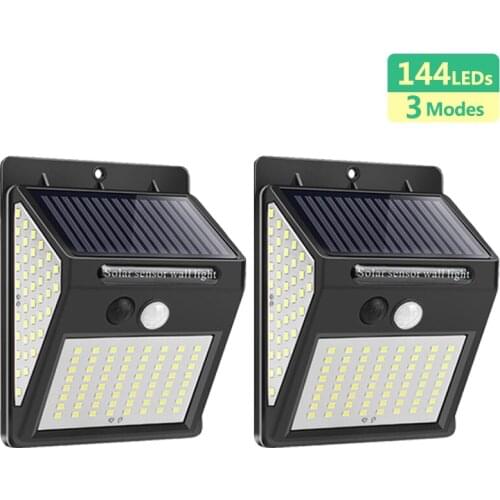 Rivaille Outdoor LED Light 144 Outdoor Lighting Waterproof Street Lamp LED With PIR Motion Sensor LED Exterior for Garden Lights