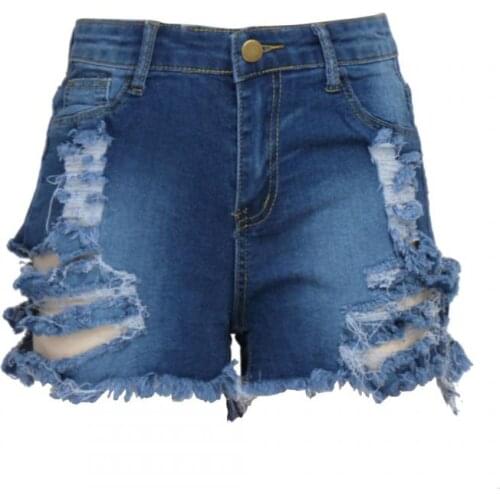New Summer Sexy High Waist Hole Denim Shorts For Women Distressed Cutoff Ripped Jeans