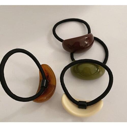 1pcs Children Cute Candy Color Solid Rubber Bands Girls Lovely Elastic Acrylic Circular Shape Hair Ring Hair Bands Kids