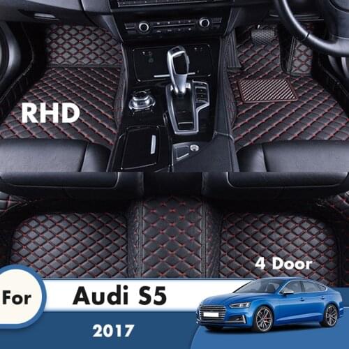 RHD Custom Car Floor Mats For Audi S5 4 Door 2017 Auto Styling Interiors Accessories Car Protect Custom Waterproof Decor Rugs
