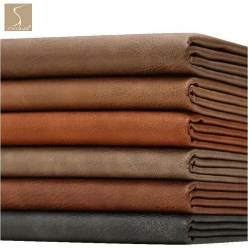 Retro Faux Leather Fabric Plain PU Synthetic Leather Home Sofa Car Interior Decoration Upholstery Leather Fabric, 138cm Wide