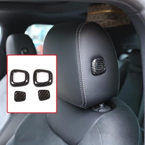 Carbon Fiber For Mercedes Benz A Class W177 2019 For GLE 2020 Car Accessories 4 Pcs Car ABS Headrest Button Decoration Trim