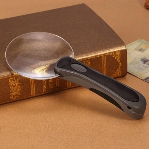 Magnifying Glasses with Led Lights 2.5X Handheld Reading Magnifier 90mm Frameless Lamp Illuminated Reading Gifts for Parents