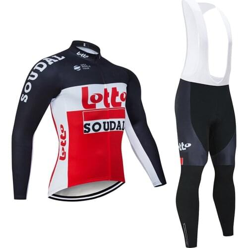 2020 Lotto Cycling Jerseys Long Sleeve Bike Shirt pant Men Winter Fleece Cycling TEAM Clothing Mountain Bike jacket Maillot wear