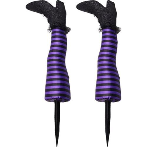 1 Pair Witch Leg Haunted House Body Part Halloween Outdoor Lawn Garden Yard Decor