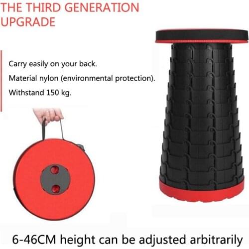 Folding Chair Outdoor Furniture Stool Leisure Camping Stool Adjustable Portable Fishing Chair Foldable Travel Convenient ABS 1pc