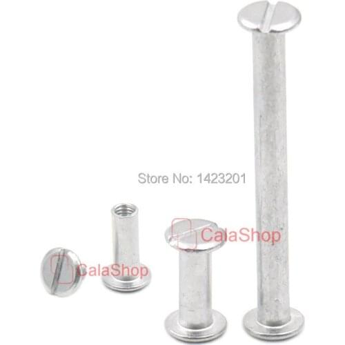 10 Pcs/ Lot 15mm 50mm Aluminum Flat Head Button Chicago Screw Stud nail Slot Leather Belts