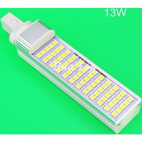 10pcs Whosale13W Horizontal Plug Lights G23 E27 G24 SMD 5050 LED mazie Bulb Wide voltage Chandelier night candle Free shipping