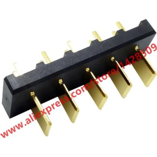 2pcs 5-pin Gold-plating Male Plug Laptop Battery Holder 10A High Current 5.0mm Pitch Wide Contact Needle Connector