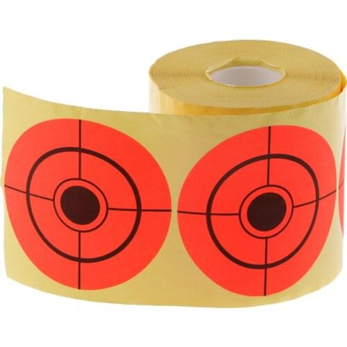 250pcs Paper Target Sticker Roll Fluorescent Orange for Long&Short Range Shooting