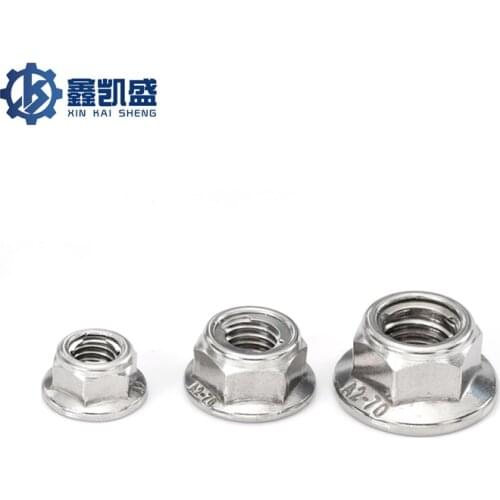 304 Stainless Steel Flange Metal Lock Nut M4M5M6M8M10M12 Flange Self-Locking Anti Slip Anti Loosening Screw Cap
