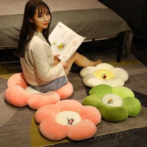 50/60cm Fresh Colorful Sun Flower Plush Pillow Toy Soft Cartoon Plant Stuffed Doll Chair Cushion Sofa Kids Lovers Birthday Gift