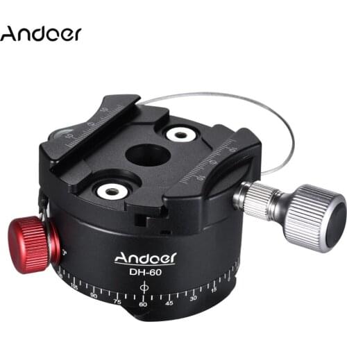 Andoer DH-60 Panoramic Ball Head Tripod Head Indexing Rotator HDR Aluminum Alloy for Canon Nikon Sony DSLR Camera