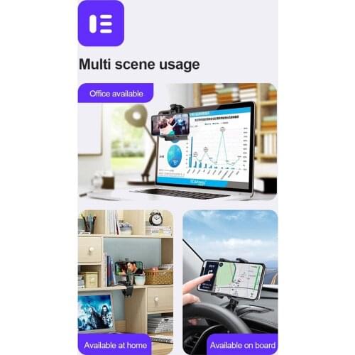 360 Degrees Car Phone Holder Universal Smartphone Stands Car Rack Dashboard Support Mobile Phone Fixed Bracket