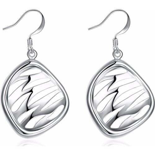 Free Shipping 925 sterling silver earrings fashionable modern geometric pendant female earrings sweet OL style