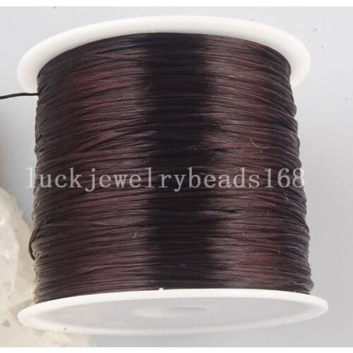 Free Shipping Women 1MM Brown Crystal Stretch Elastic Beading Cord 100M 1Pcs C3236