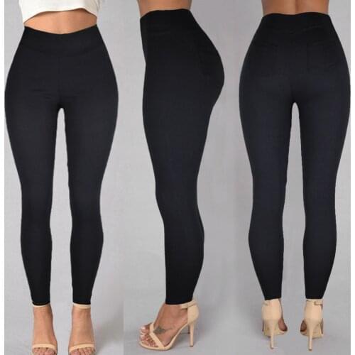 Autumn Womens Pants, High Waist, Small Feet, Pencil Pants, Nine-Point Pants, Solid Color Tight Pencil Pants, Casual Pants