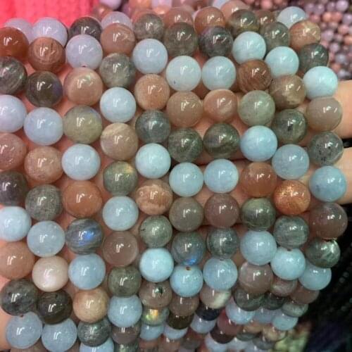 Labradorite/sunstone/aquamarine stone beads natural gemstone beads DIY loose beads for jewelry making strand 15" wholesale