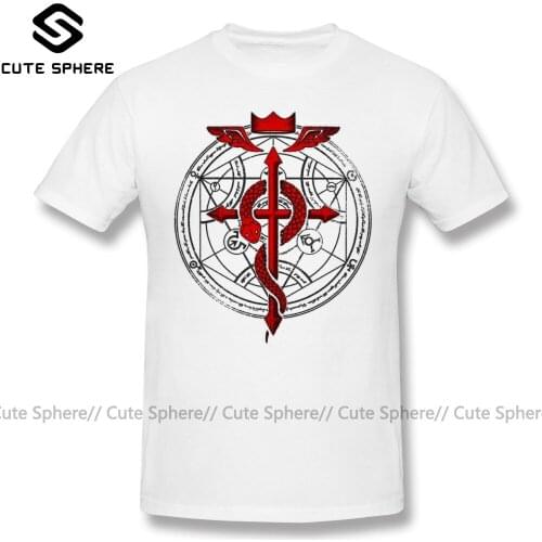 Fullmetal Alchemist T Shirt Fullmetal Alchemist Flamel T-Shirt 100 Cotton Oversized Tee Shirt Male Print Short Sleeve Tshirt