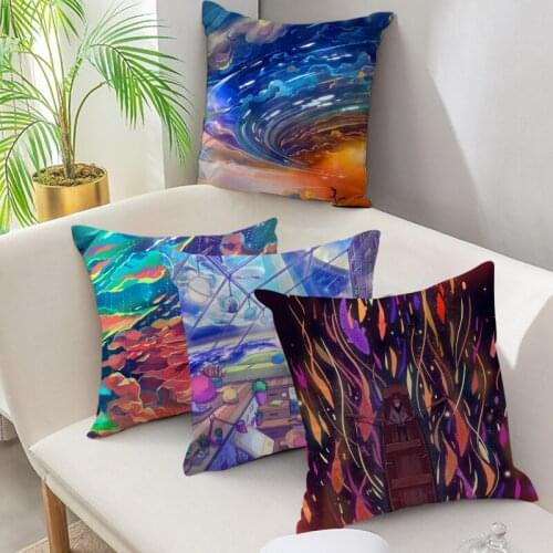 Fuwatacchi Sky Scenic Photo Cushion Cover Colorful Clouds Throw Pillow Covers for Home Chair Sofa Decoration Square Pillowcases