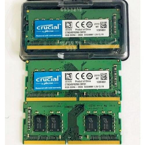 Crucial RAMS DDR4 8GB 2666 SODIMM 1.2V Laptop memory DDR4 8GB 2666MHz 260PIN notebook memoria ddr4 8gb 2600